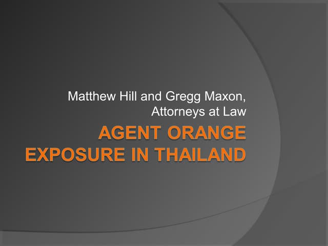 Agent Orange and Thailand Veterans