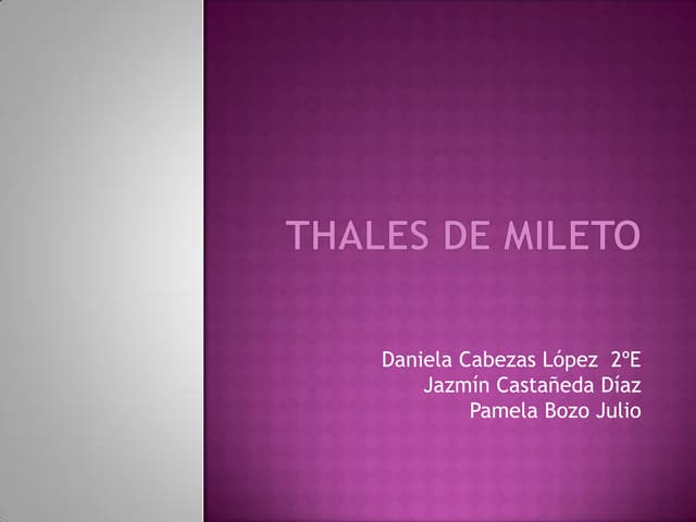 Thales De Mileto