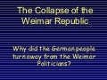 The collapse of the Weimar Republic
