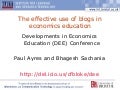 The effective use of blogs in economics education