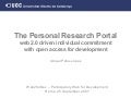 The Personal Research Portal: web 2.0 driven individual commitment with research diffusion