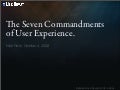 The Seven Commandments Of User Experience