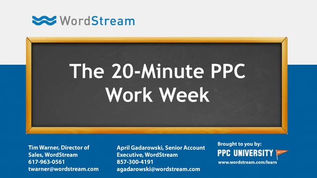 20 Minute PPC Work Week