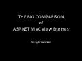 The Big Comparison of ASP.NET MVC View Engines