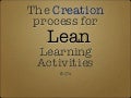 Lean Learning Activities: The Creation Process