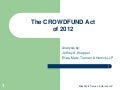 The Crowdfund Act of 2012: An Analysis