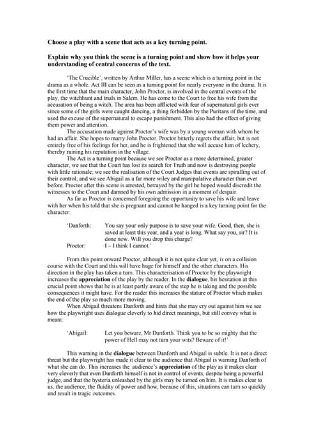 The Crucible - Quotations with analysis
