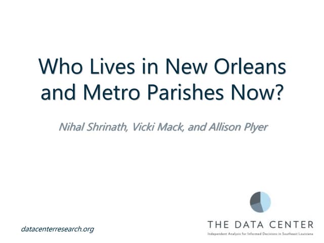 Who Lives in New Orleans and Metro ...