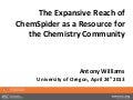 The expansive reach of ChemSpider as a resource for the chemistry community