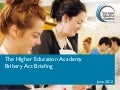 The higher education academy associates bribery act training