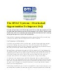 The HVAC Systems – Overlooked Opportunities To Improve IAQ