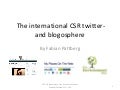 The international CSR Twitter and blogosphere