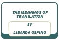 The meanings of translation