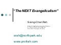 Soong-Chan Rah - The Next Evangelicalism