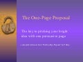 The one pageproposal-revisedfordl