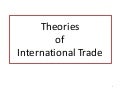Theories Of International Trade