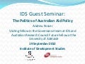 The politics of Australian Aid Policy
