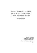 ENERGY EFFICIENCY OF ARM ARCHITECTURES FOR CLOUD COMPUTING APPLICATIONS