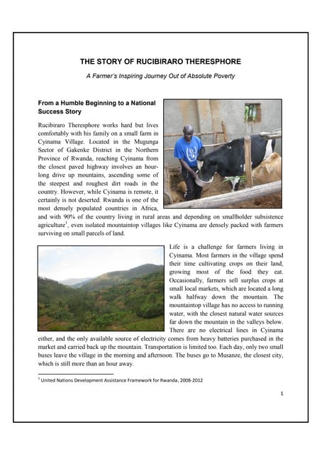 The Story of Rucibiraro Theresphore: a Farmer’s Inspiring Journey Out of Absolute Poverty