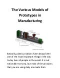 The Various Models of Prototypes in Manufacturing