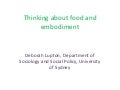 Thinking about Food and Embodiment