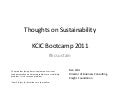 Thoughts on sustainability