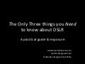 The only three things you need to know about DSRL