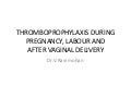 Thromboprophylaxis During Pregnancy, Labour And