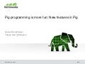 Pig programming is more fun: New features in Pig