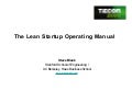 Lean Startup Operating Manual (Customer Development at Work)