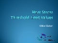 TLVs for heat stress