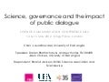SCC 2012 Science Governance and the impact of public dialogue