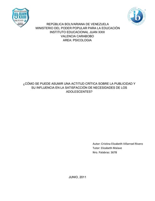 Efecto de la Publicidad sobre Adole...