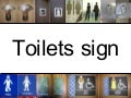 A lot of toilets signs