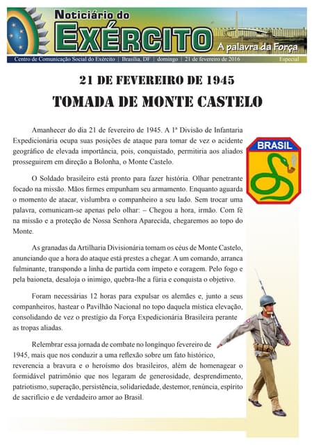 71 anos da Tomada de Monte Castelo