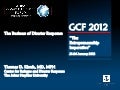 Tom Kirsch, The business of disaster response, GCF2012 presentation