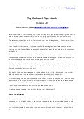Top Cashback Tips