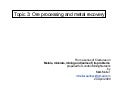 Topic 3: Ore processing and metal recovery