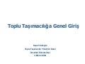 Toplu Taşımacılığa Genel Giriş 