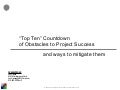 Top Ten Obstacles To Project Success
