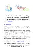 Toy for autistic child   discover why children with autism have abnormal relationships to objects and events