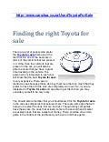 Toyota for sale