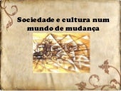 Sociedade e cultura num mundo de mudança