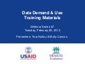 Data Demand and Use Training Materials