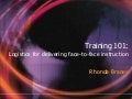 Training 101: Logistics for delivering face-to-face instruction