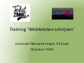 Training Schrijven voor het Web