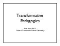 Transformative Pedagogies & Critical Constructivism