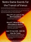 University of Notre Dame Transit of Venus 2012 Activities  poster