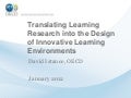 Translating Learning Research into the Design of Innovative Learning Environments
