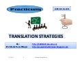 Translation Strategies, by Dr. Shadia Y. Banjar
